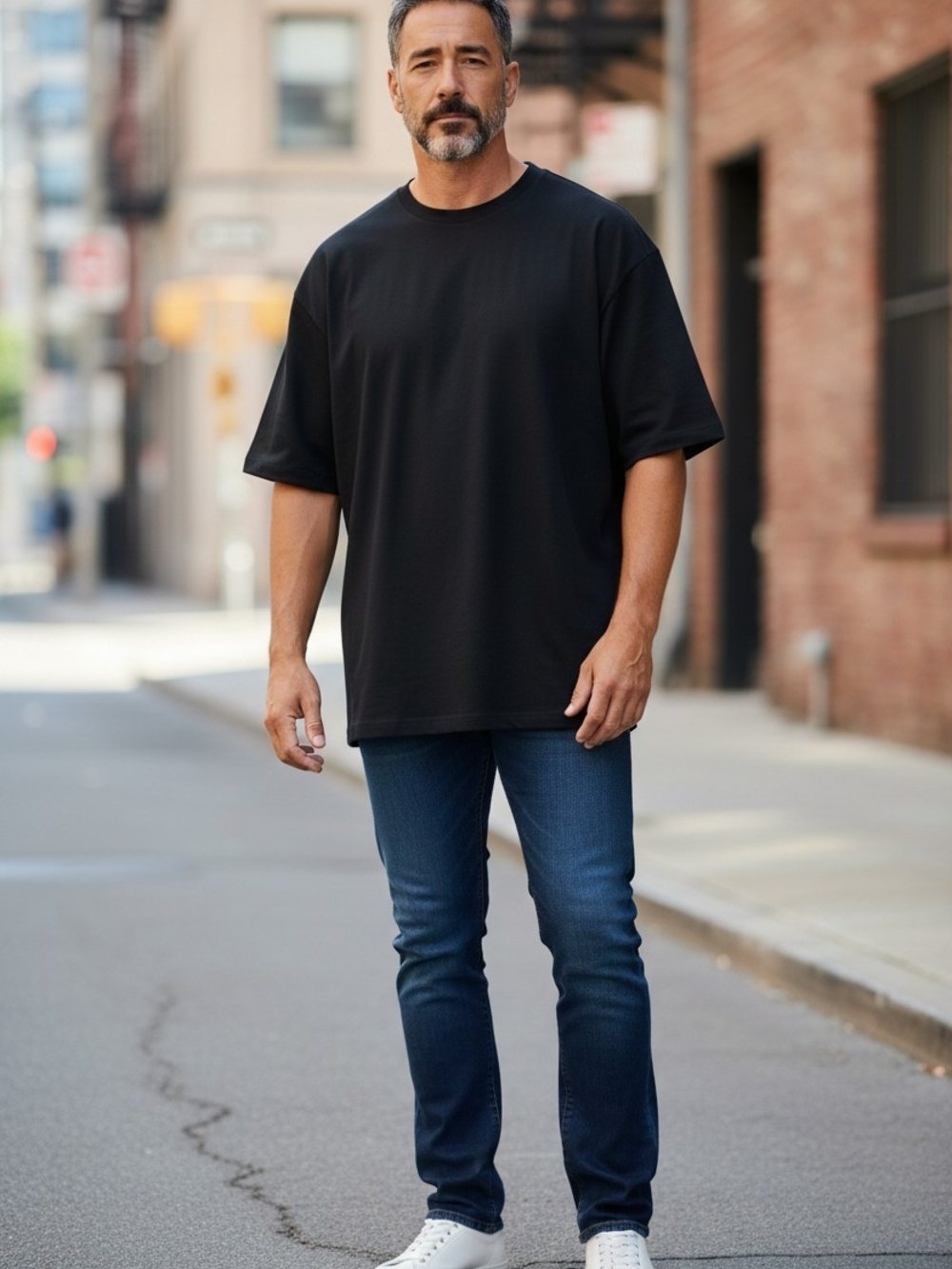 Men's Black Crewneck Short Sleeve Tee - Essential Everyday Shirt